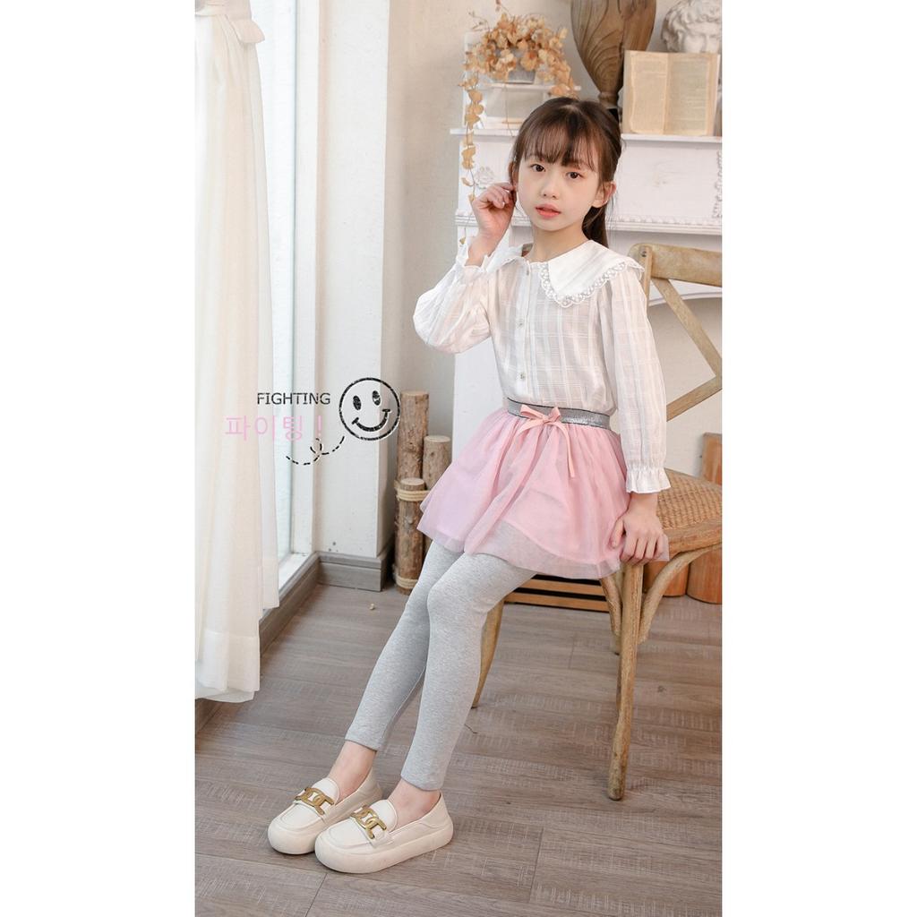 Spring and Autumn Girls' Pants Candy Colored Matte Warm Children's Bottom Pants Cotton Can Be Worn Inside Out Children's Pants