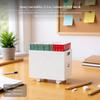 Large Capacity Student Book Storage Box, Rolling Utility Organizer, Classroom Use Smile White