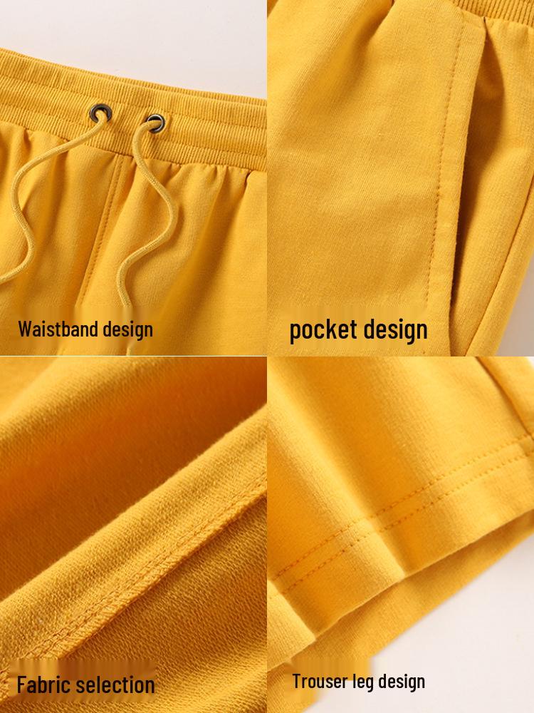 Men's Versatile Korean Style Solid Color Cotton Shorts - 260g Summer Casual Five-Point Pants
