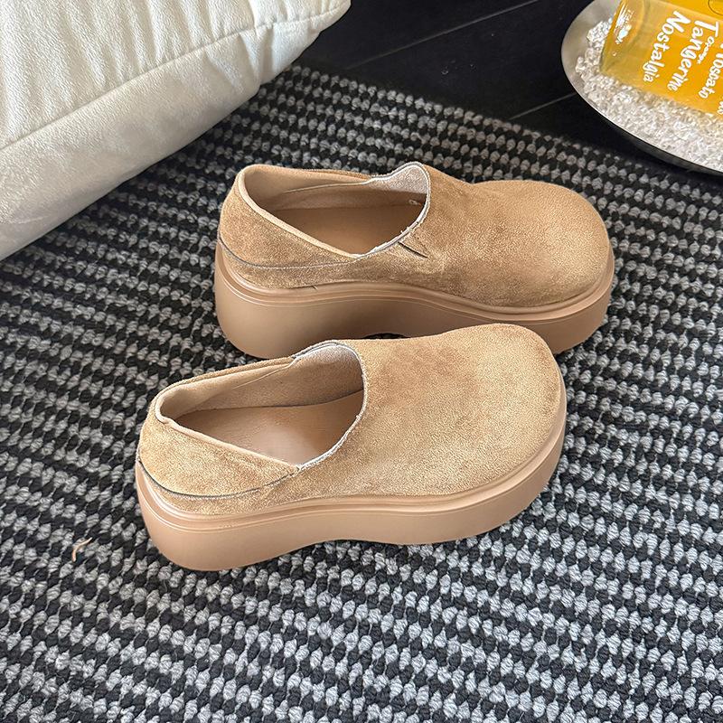 

Модные универсальные матовые мягкие кожаные расшитые женские туфли на толстой подошве с увеличением высоты, мягкие эластичные противоскользящие амортизирующие спортивные туфли, не вызывающие усталость ног 40 хаки