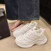 Breathable Mesh White Shoes, Wearing Thick-soled Muffin Women's Autumn Running Casual Sports Shoes