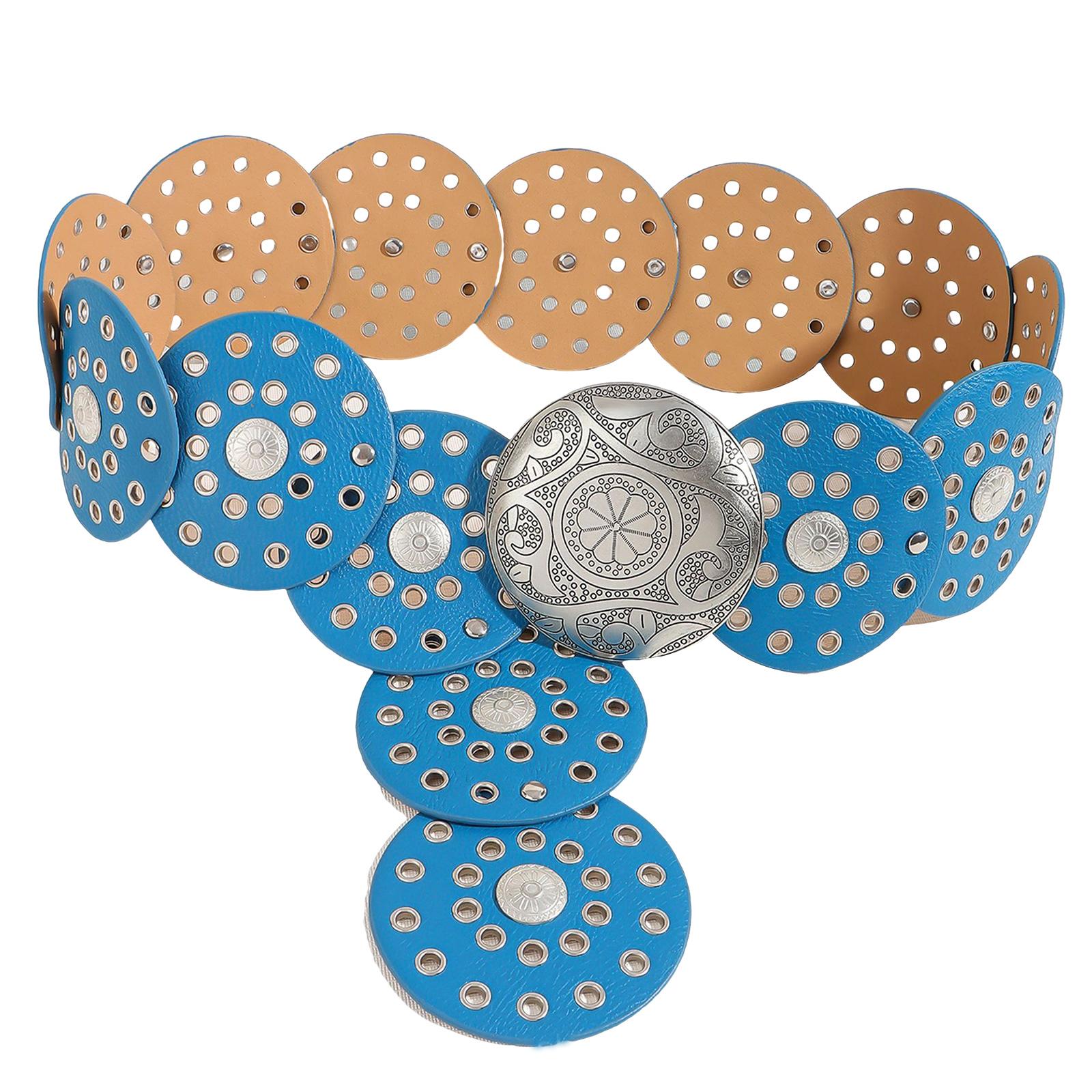 

Винтажный ремень с заклепками для женщин, в стиле вестерн, ковбойский, из искусственной кожи, поясной ремень, уникальная поясная повязка, декоративный пояс 9