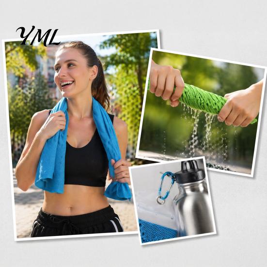 Beach Cooling Accessory 90x30cm Towel for Face, Chilly Sports with Storage Bag Hot Weather Relief And Carabiner, Portable Cold Neck Wrap Workout