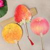 Hand-painted Double-sided Peach Fruit Round Fan Set (5 Pcs)