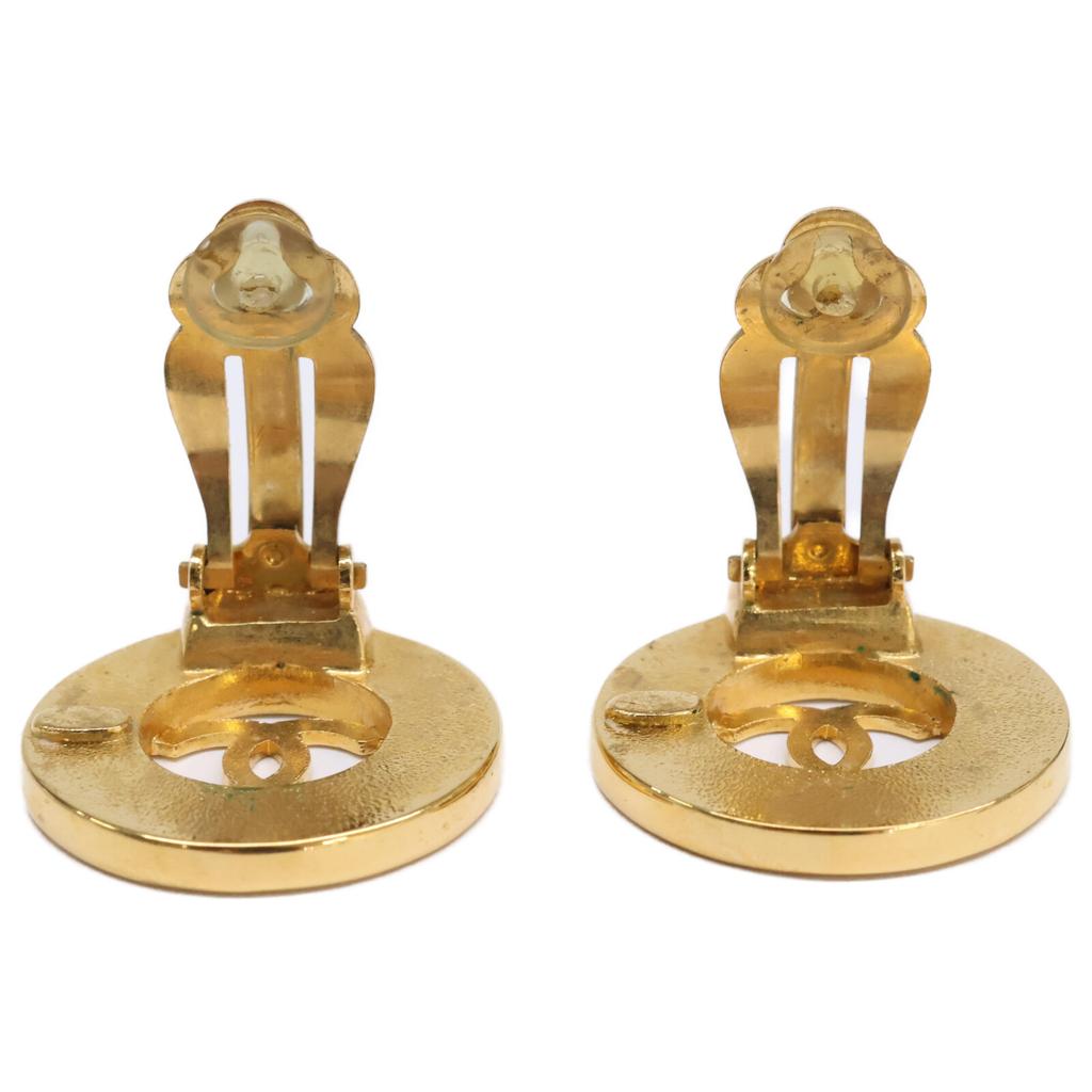 Chanel Wunderschöner Artikel 97A Kreis Coco Ohrring goldGebraucht