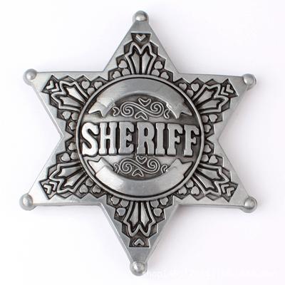 Sheriff-Gürtelschnalle, selbstgemacht, handgefertigte Gürtelkomponenten, Bund, DIY, Western-Cowboy-Polizei
