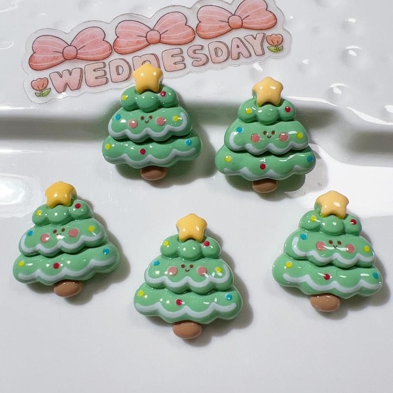 10 Pcs Cute Cartoon Christmas Deer Cookie Man Snowman Resin Scrapbook Diy Jewelry Wedding Children Gift Hairpin Accessories A57