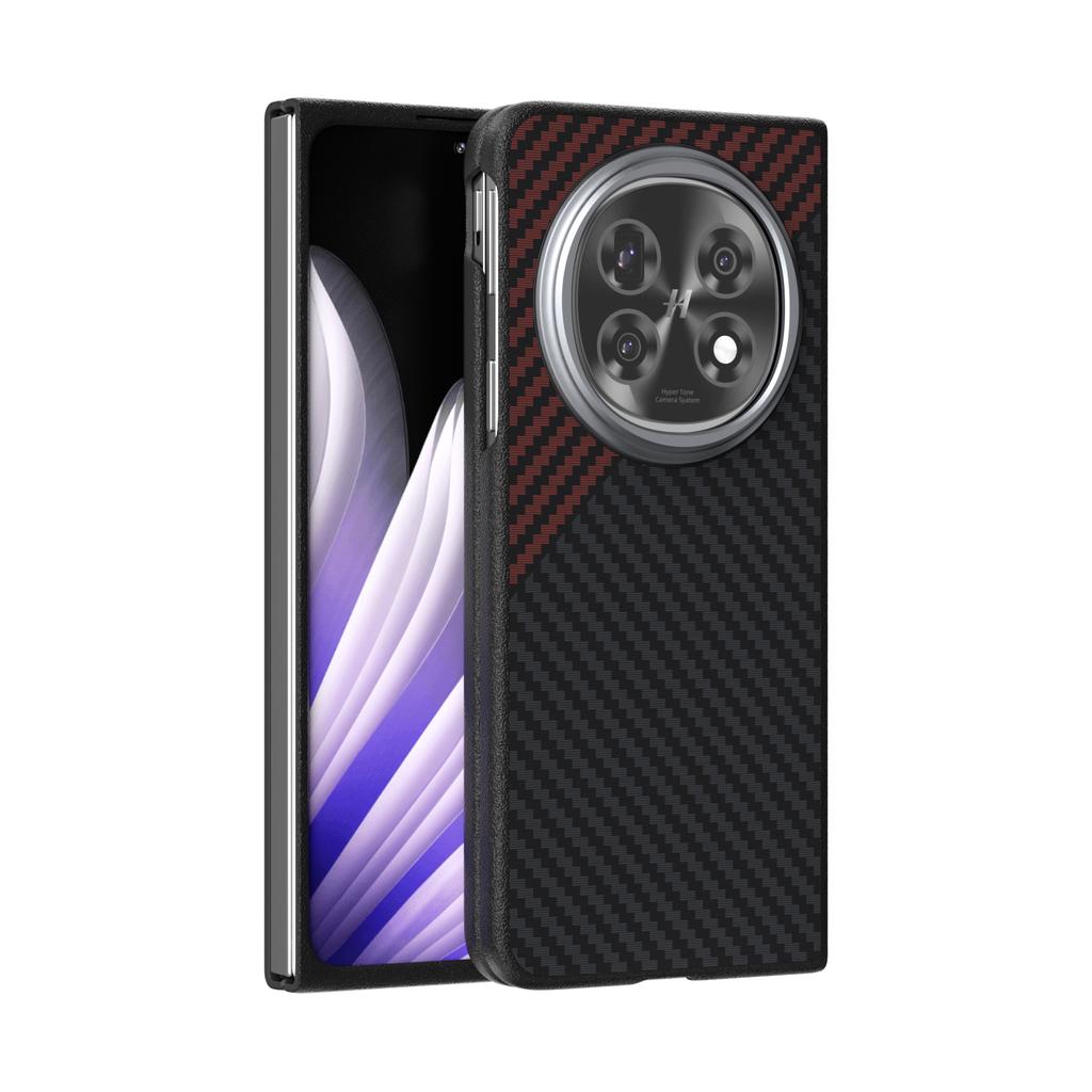 For Oppo Find N5 Case Magsafe Slim Rigid Metal Lens Magnetic Wireless Charger Carbon Fiber Phone Case Cover Grip New Arrival
