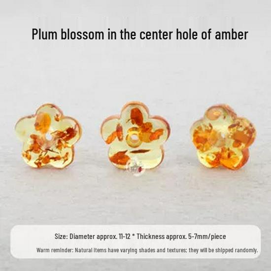 Natural Amber Plum Blossom Spacer Beads Bracelet for DIY Beading