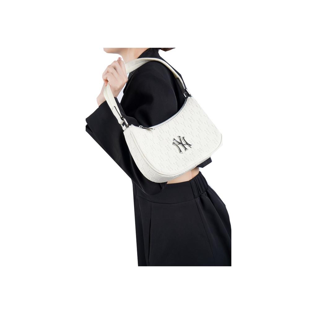 New MLB Embo Monogram New York Yankees Hobo Bag White 3ABQS022N-50CRS