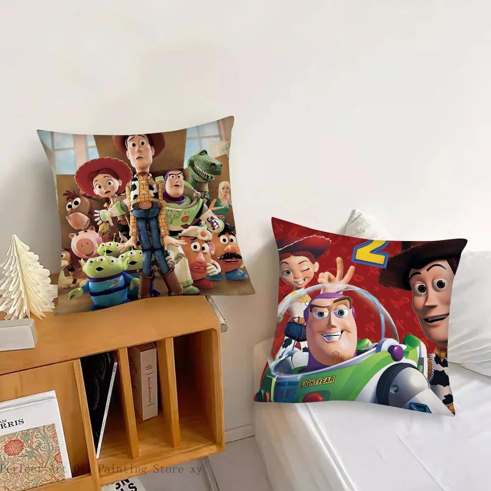 Animated Movie T-Toy S-Story Pillow Case Square Pillow Bedroom Sofa Leisure ComfortCushion Car Living Room Home Decoration 40X40