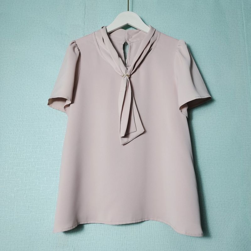 Export Day Single Tail Goods Ribbon Pullover Long Sleeves Shirt Female Ol Business All-Matching Shirt Bottoming Shirt Small Early Spring