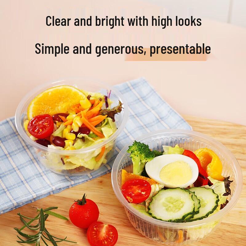 Miaojie Disposable Round Plastic Bowls, 420ml, 90 Count