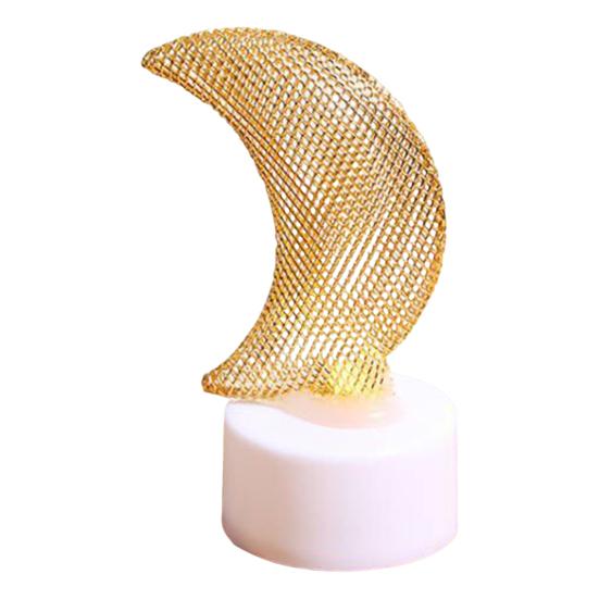 Star Moon Iron Art Mesh Candlestick Candle Lamp Rustic Style Display Mold Ramadan Eid Mubarak Festive Decoration