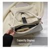 2023 Trendy White French Texture Underarm Handbag for Women - Solid Color Baguette Style