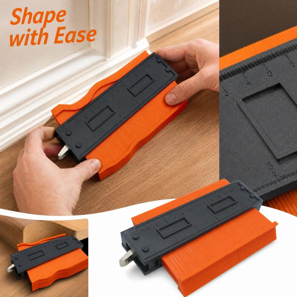 5 Inch Gauge Shape Duplicator, Orange Gauge for Woodworking, Automotive and Curved Pipe Measurement