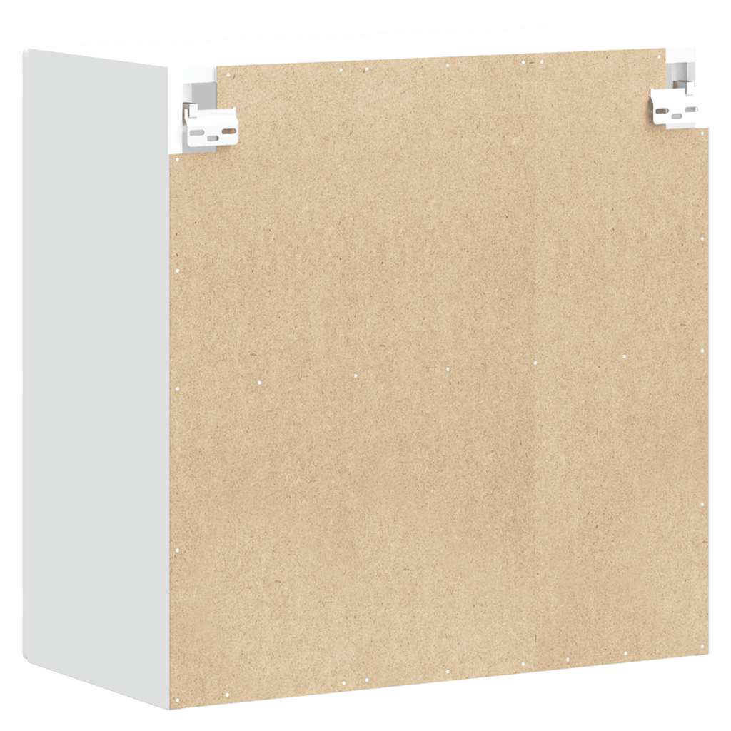 Kitchen Wall Cabinet with Glass Door Kalmar Series White Particleboard