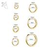 ZS 1 PC Gold Color 925 Sterling Silver Hoop Earring For Women Girls 4-10MM Round Earrings Helix Cartilage Rook Piercings Jewelry