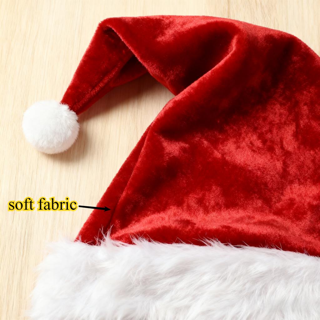 Adult & Kids Santa Hat, Classic Red Christmas Hat with White Trim, Festive Xmas Party Hat for Family, Holiday Decoration