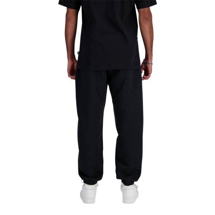 Pantalon droit - NEW BALANCE - noir - coton et polyester - coupe regular fit - taille élastiquée