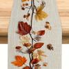 1 Autumn Fallen Leaf Themed Table Runner, Natural Dried Leaves And Vine Collage Design, Suitable For Autumn Family Gatherings, Pastoral Cafe Decoratio
