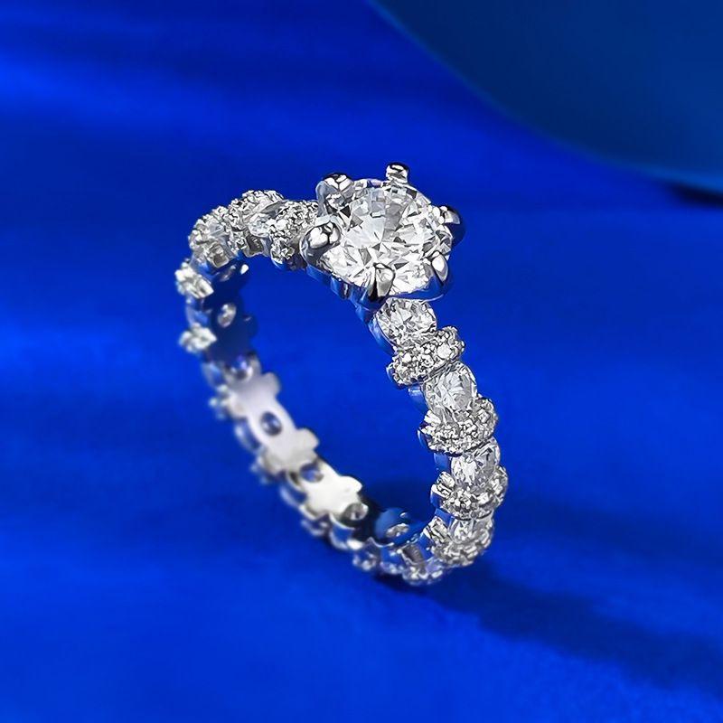 

Lulu Tong Европейский стиль Серебро S925 Бриллиант 1 карат Круглое Кольцо Шина 6,5 мм Size 7