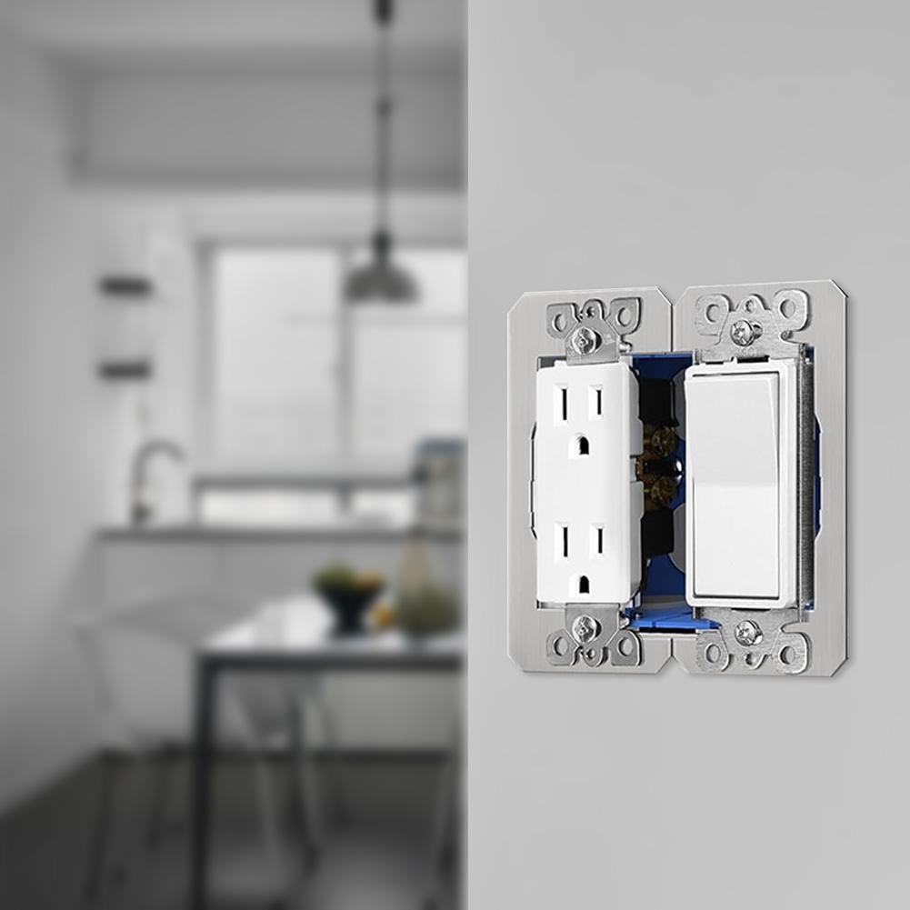 10/15/20 Pcs Wall Plate Spacer Electric Receptacle Spacers Metal Outlet Shims for Fixing Walls Electrical Outlet Electrical Box