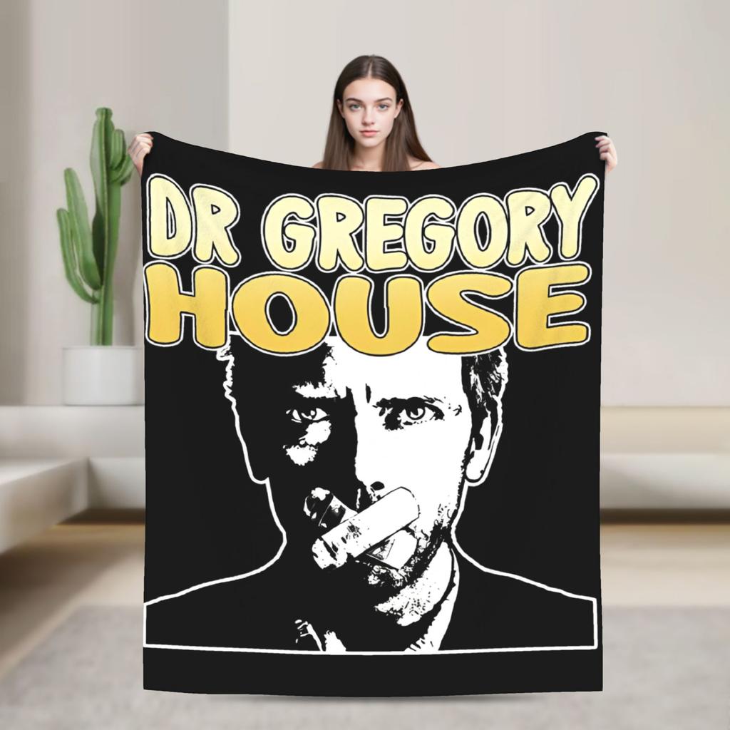 House MD Blanket Hugh Laurie Dr House Plush Vintage Warm Throw Blanket for Chair Covering Sofa Spring Autumn