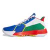 Adidas Court Vision 2.0 Round Toe Lace-Up Synthetic Leather Breathable Mid-Top Basketball Shoes Men Sneakers White Red Blue FZ1457