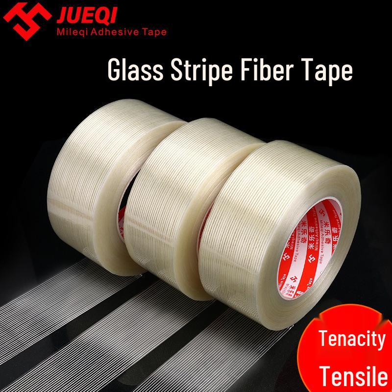 Strong Adhesive Striped Fiber Tape: Mold Fixing, Electrical Appliance Binding, No-Residue Packaging