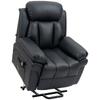 Electric Relaxation Armchair Reclining Riser Armchair with Adjustable Footrest Synthetic Upholstery Black
