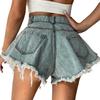 European & American Style Women's Ripped High Waist Denim Shorts with Tassels (2022)