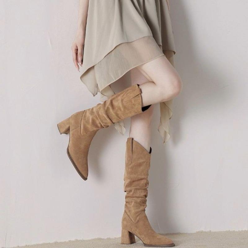 

Fashion High Heels Women Fall Winter 2025 New Knee Boots Plus Size Tall Boots 35