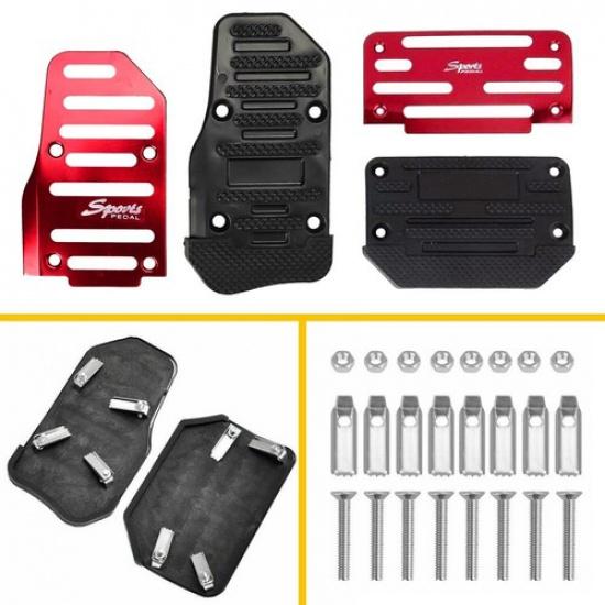2x Red Non-Slip Automatic Gas Brake Foot Pedal Pad Cover Car Accessories Parts A
