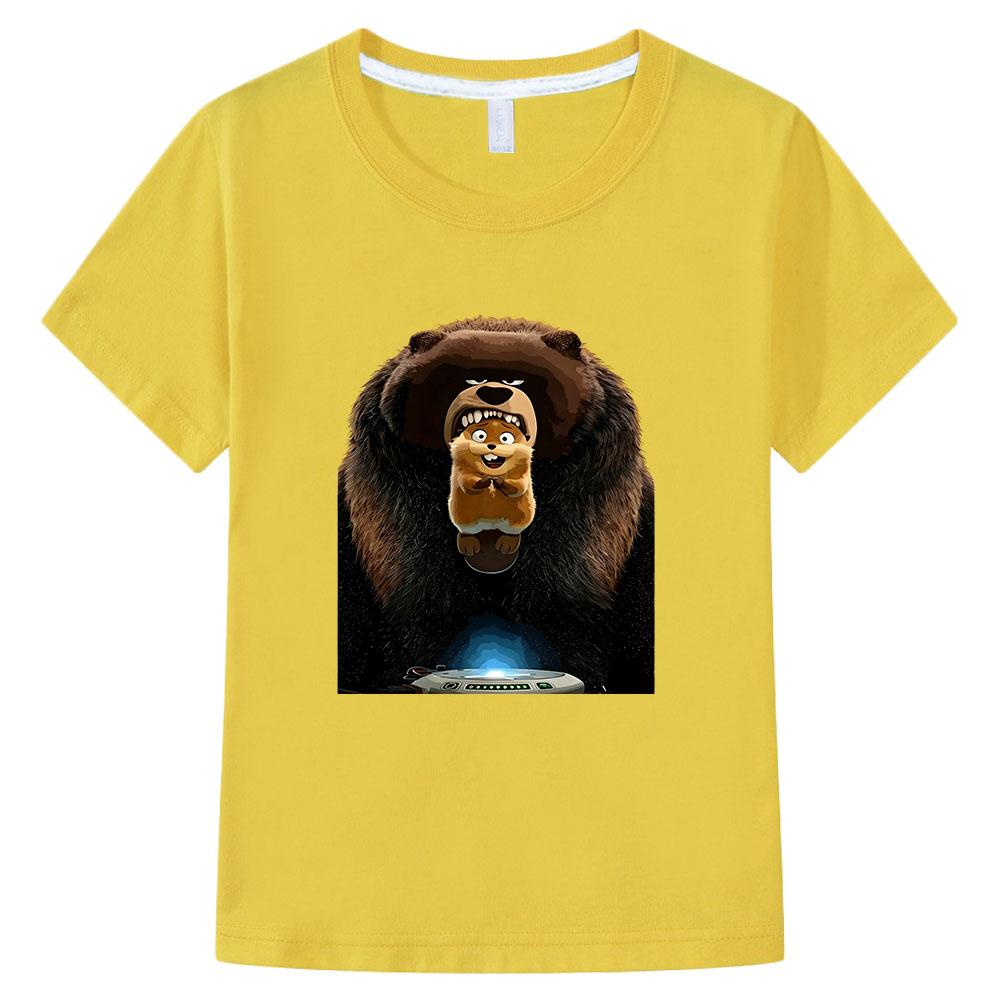 

Hoppers 100% Cotton Cartoon Children s T-Shirt Anime Print Kids Tees Kawaii Boys Girls Tops O-Neck Short Sleeve Summer Toddler 160 жовтий