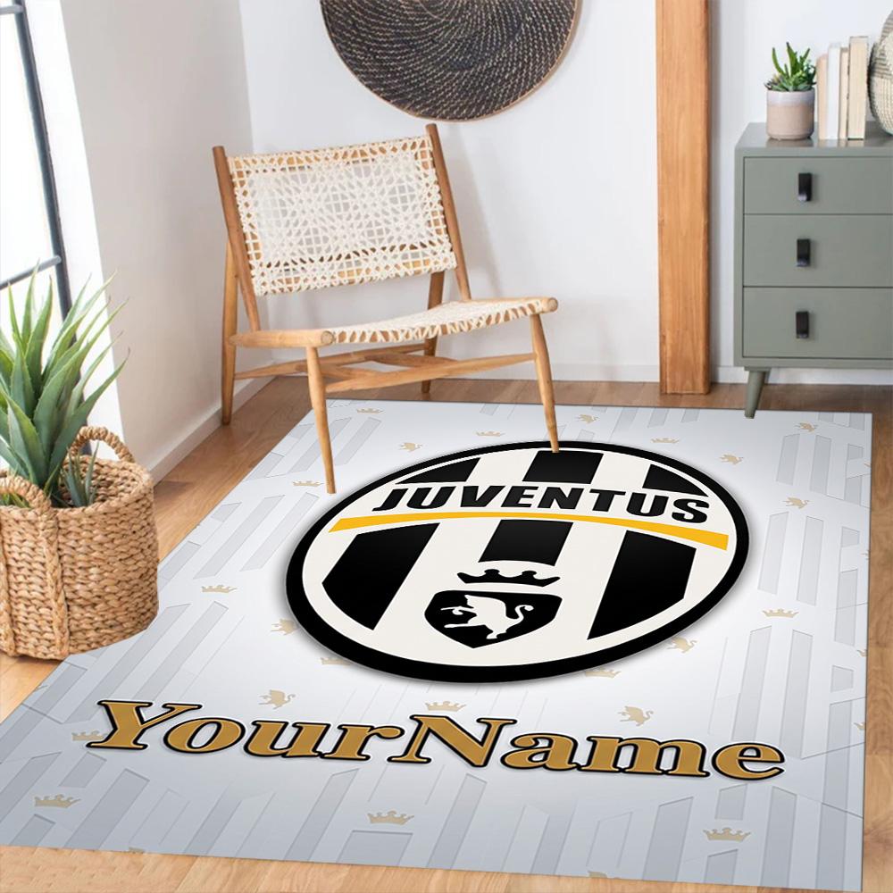 Juventus Customize Your Name Floor Mat Design for Living Rooms Hallway Entryway Bedrooms Anti-slip Rug Decorate Offices Best for Christmas