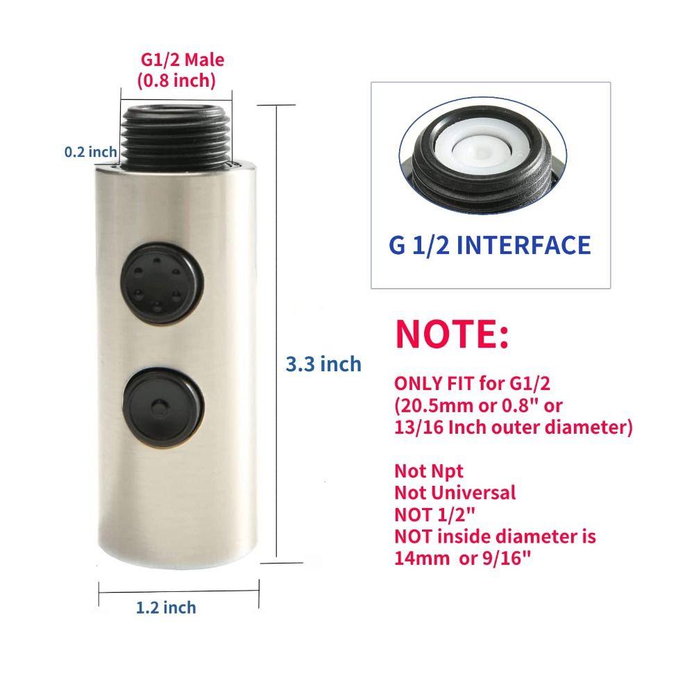 Chrome Faucet Head Replacement G 1/2 Spray Head Durable Faucet Tap Kitchen Bathroom