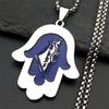 Hand of Fatima Israel Map Pendant Necklace for Women Men Stainless Steel Gold Color Je Hebrew Lucky Amulet Hamsa Jewelry