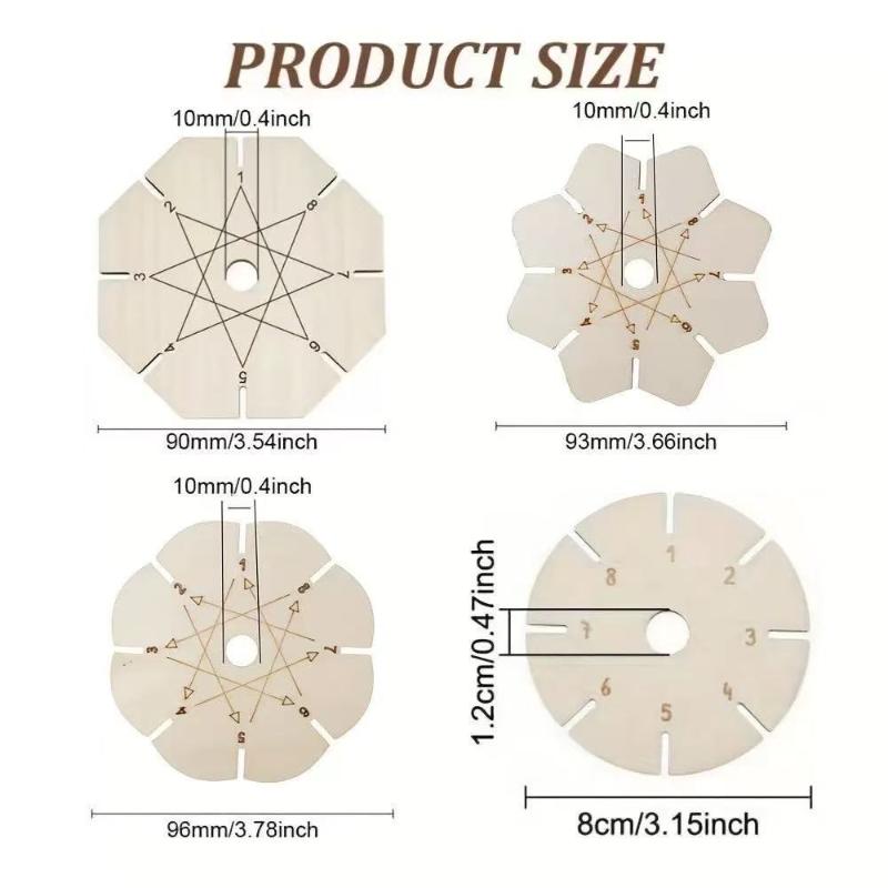 Bracelet Braiding Disk Flower Shape Durable Wooden Plate Practical Weaving Tool for Handmade Jewelry Craft DIY Lovers