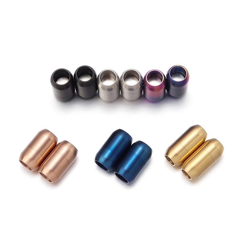 2Pcs/Lot Stainless Steel Magnetic Buckle Frosted Color Black Buckle For Leather Bracelet Making Diy Jewelry Connectors