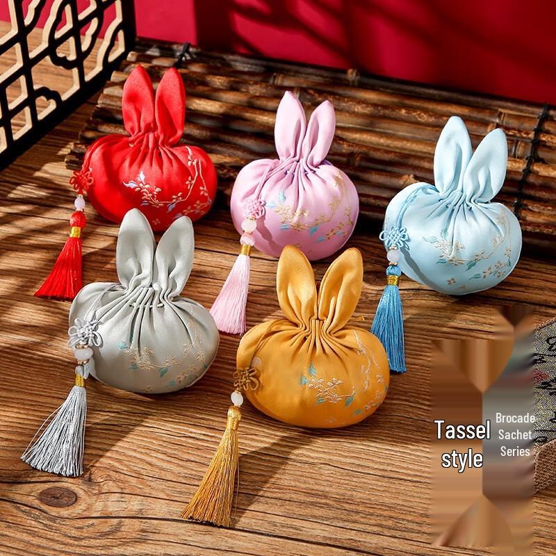Mid-Autumn Festival Rabbit Tassel Sachets (10-Pack)
