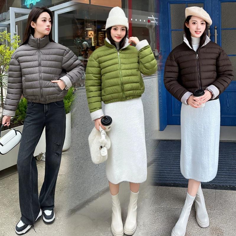 Women's short cotton-padded clothes, autumn and winter new models, contrasting colors, fashionable age-reducing and cold-proof clothes, temper