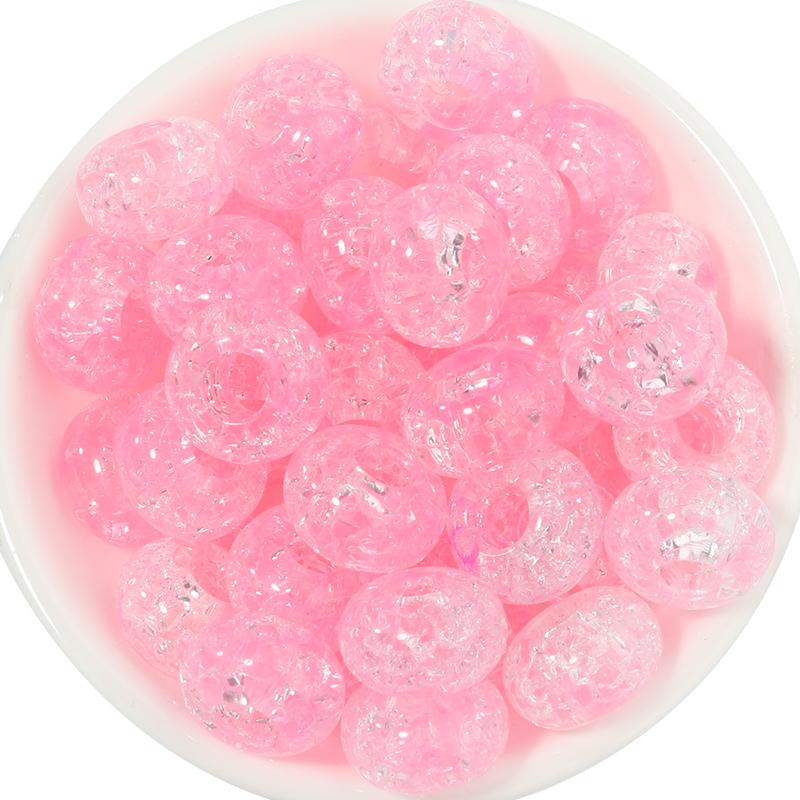 50pcs 14x8.5mm Acrylic Cracked Beads Colorful Big Hole Loose Spacer Beads For DIY Jewelry Making Bracelets Necklace Accessories
