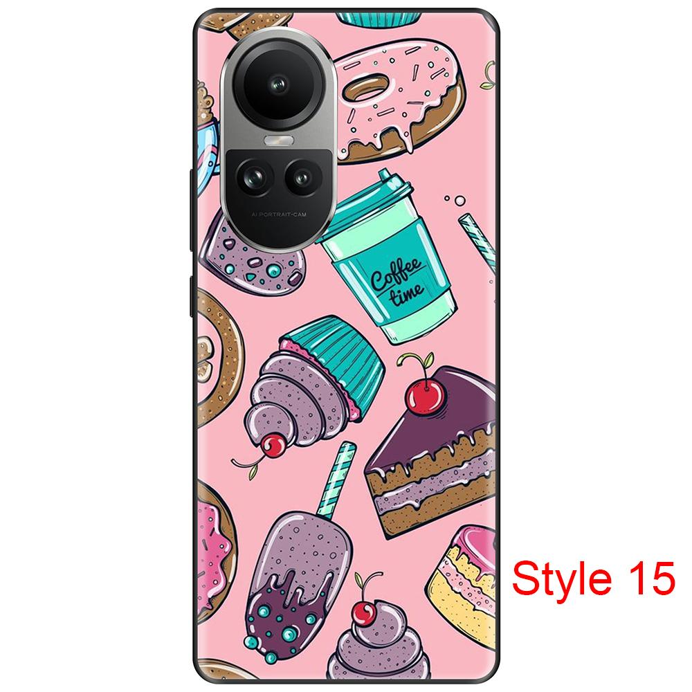 Black Case for Oppo Reno 10 10Pro 6.67inch Case On OppoReno10Pro Dust-proof Fundas Coque Etui Bumper Soft Tpu