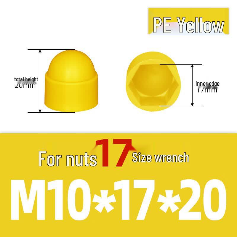 Plastic Hex Head Nut Protective Caps (200 Pcs)