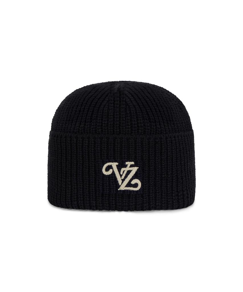 Bajal Leaf Vz Logo Washed Beanie Black