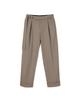 Sinkia Turn-Up Detail Belted Herringbone Trousers Taupe Beige