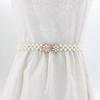 Korean Version of Women's Rhinestone Pearl Waist Chain Fashion Dress Decorative Elastic Waist Belt Women's Sweet Flower Elastic Waist Seal
