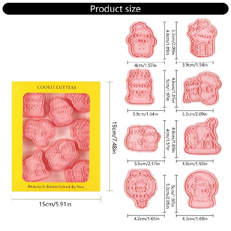 Christmas Cookie Pastry Cutter Set Festival Cookie Cutters for Christmas Baking High Heat Resistant Biscuits Mould