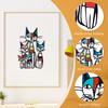Cat Wall Art Decor Minimalist and Colorful Metal Cat Wall Hanging Decoration Cats Themed Wall Mural for Living Room Home Decor